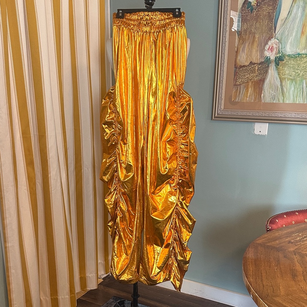 Gold Satin Track Pants